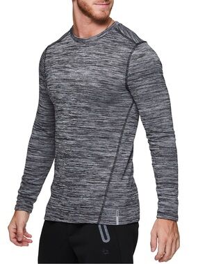 NEW Men’s RBX Active Athletic Performance Fleece Lined Base Layer Grey